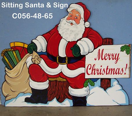 C056Sitting Santa & Sign